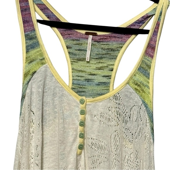 Free People Linen Pointelle Knit Racerback Sleeveless Lightweight Tank - Picture 2 of 10